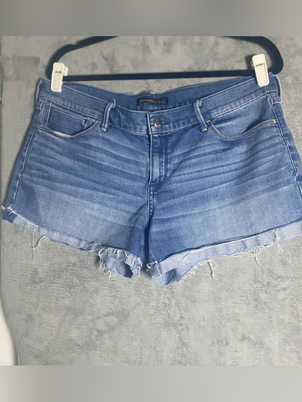 Abercrombie & Fitch Light Blue Denim Cutoff Shorts size 31 2000s summer casual